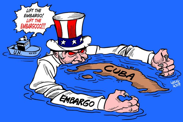 Image symbolisant embargo des USA contre Cuba.