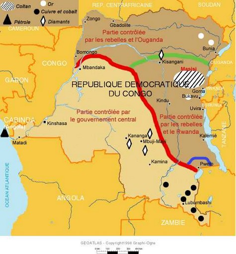 illustration du pillage du coltan échappant au contrôle du pouvoir étatique en RDC