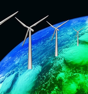 illustration éoliennes pour alternative écologique