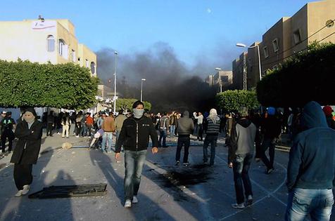 vue Printemps arabe 2, troubles à Tunis au printemps 2011