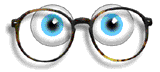 illustration par mouvement d'yeux derrière lunettes