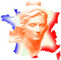 représentation de la Marianne RF sur carte tricolore