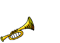 illustration avec trompette bondissante émettant notes de musique