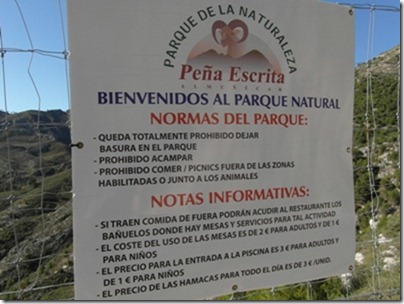 photo d'un panneau d'info au parc-Pena-Escrita