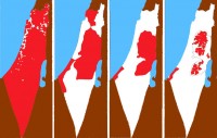 carte de Palestine X 4 montrant grandes étapes de sa colonisation par Israël