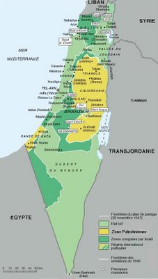 carte en teintes de vert de la Palestine