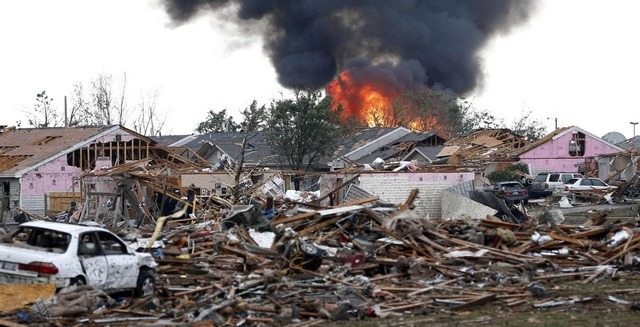 photo montrant des dégâts provoqués par tornade, 20/05/2013, Oklahoma