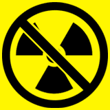 illustration avec logo jaune et noir d'interdiction du nucléaire