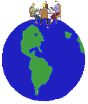 illustration avec globe tournant, vert et bleu, avec conférence au sommet.