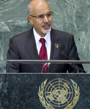 photo président libyen Mohamed el-Megarief à la tribune de l'ONU