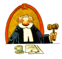 illustration par juge présidant avec son marteau de justice