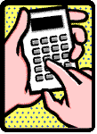 illustration par main s'activant sur calculatrice