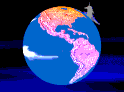 illustration par avion tournant autour d'un globe coloré