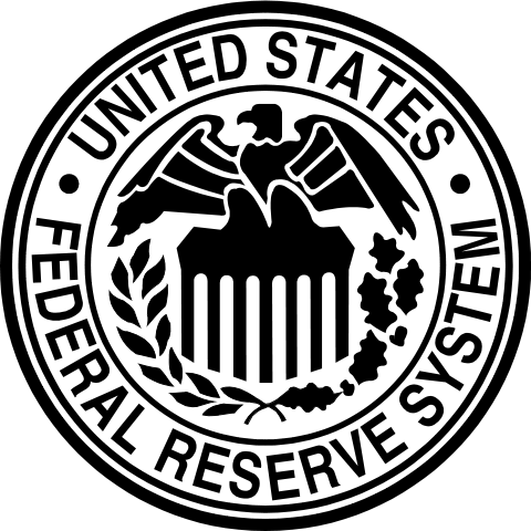 sceau de la FED, Réserve fédérale des États-Unis, noir et blanc, grand format