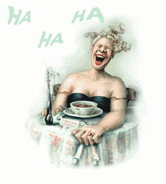 illustration par femme éclatant de rire à table