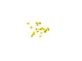 illustration avec nuage virevoltant de cubes jaunes