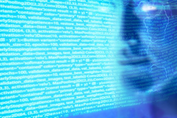 Image symbolique pour Intelligence Artificielle sur fond bleu.