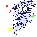 illustration par tornade avec étoiles multicolores